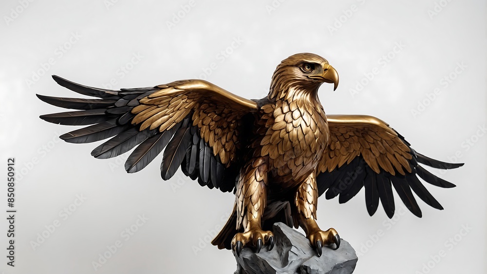 Obraz premium Golden eagle on white background