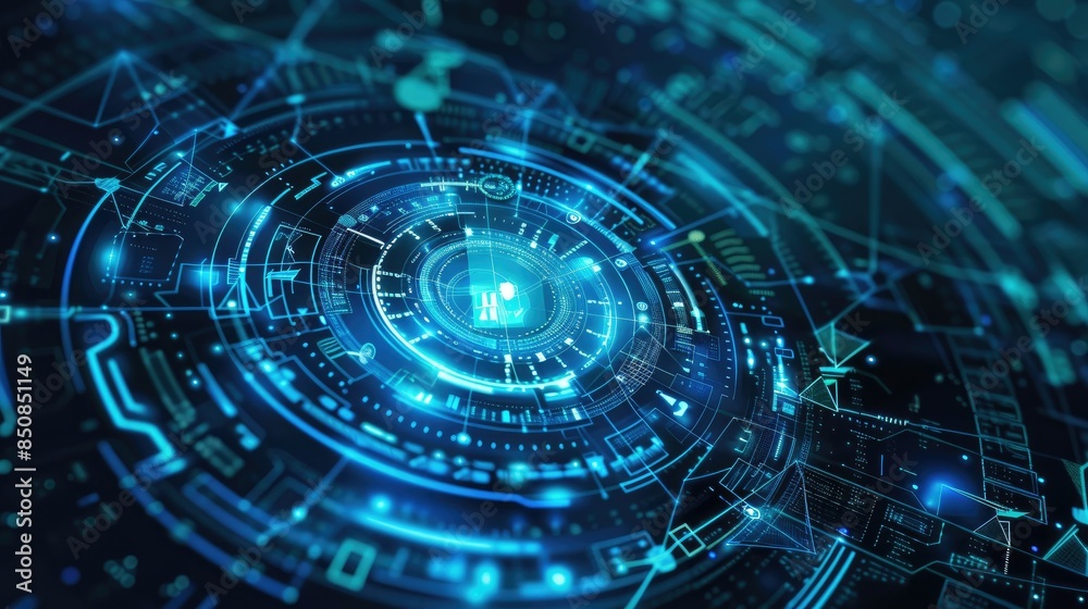 futuristic fintech company creating digital banking solutions with advanced security features AI generated futuristic fintech company creating digital banking solutions with advanced security features AI generated