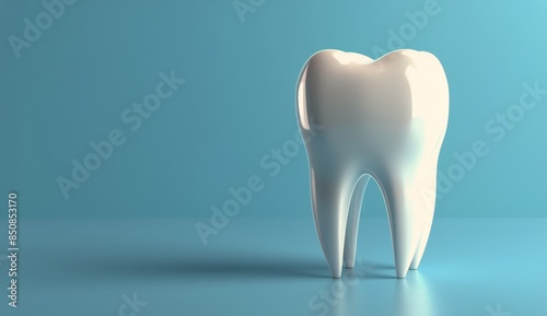 White Tooth Model on Teal Background