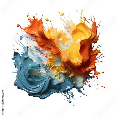 Colorful paint splash PNG photo