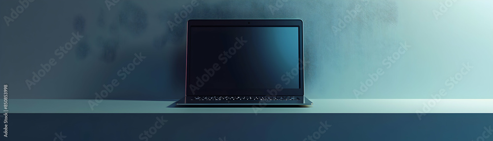 Laptop Icon with Copy Space for Business Presentations: Modern Design for Morning Work Themes Laptop Icon with Copy Space for Business Presentations: Modern Design for Morning Work Themes