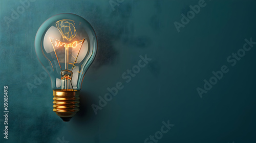 Photo Realistic Lightbulb Icon with Copy Space on Gray Background   Vector Image Ideal for Showcasing Ideas and Innovation in Adobe Stock