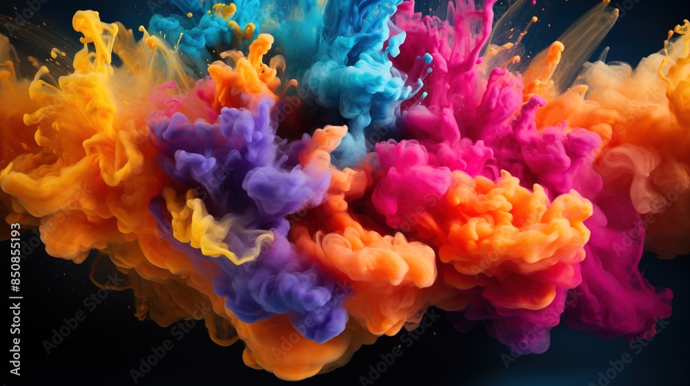 vibrant powder colors flying in the air vibrant powder colors flying in the air