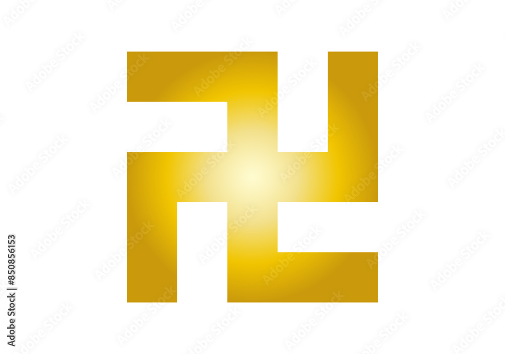 Obraz premium 五つ割平万字ゴールド