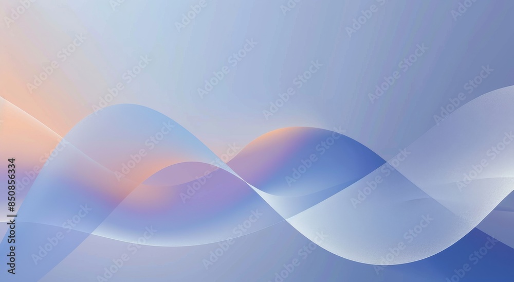 Modern Abstract Art with Blue Gradient Background and Smooth Curves ...