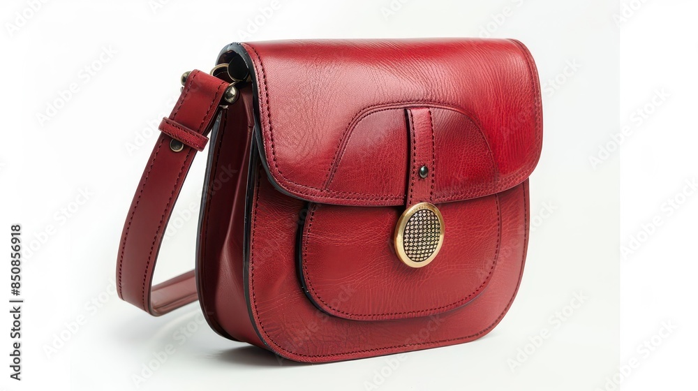 elegant red leather purse isolated on white background studio product photography elegant red leather purse isolated on white background studio product photography