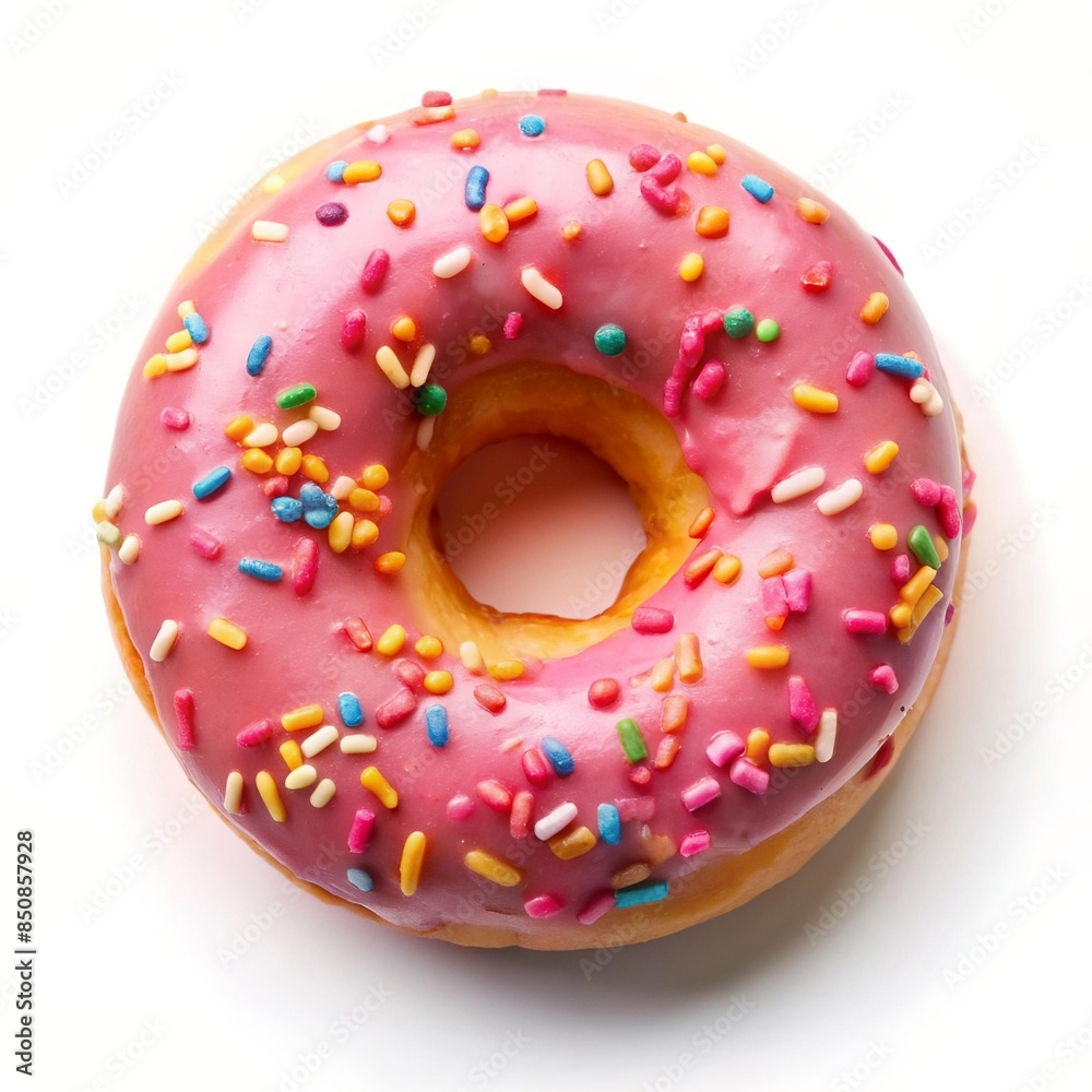 Donut with sprinkles isolated on white background