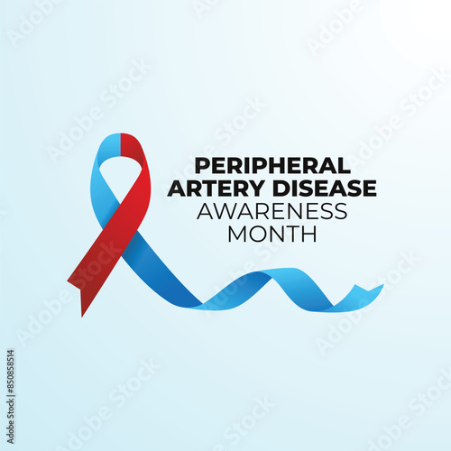 National Peripheral Artery Disease Awareness Month vector design template. ribbon awareness design. eps 10.