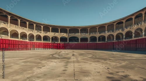 empty spanish bullring arena for traditional bullfighting performances cultural architectural photography