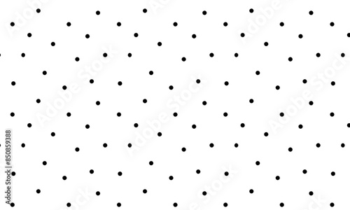 Vector polka dot pattern, Black random dots on white background. Polka dot seamless pattern background. Vintage texture for printing and decoration.