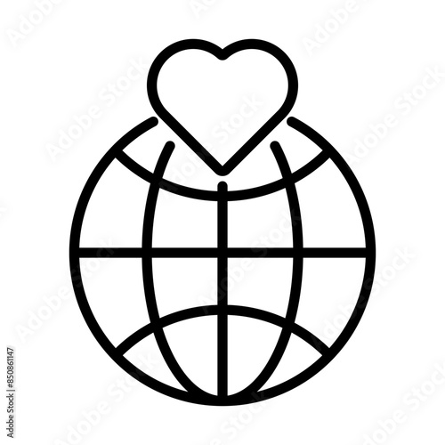 love in the world icon line vector design illustration template