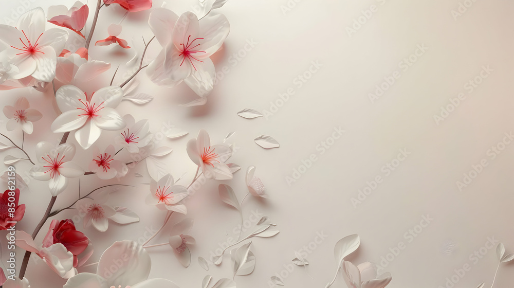 Obraz premium botanic mockup with blooming flowers