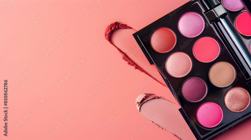 cosmetics mockup with eyeshadow palette cosmetics mockup with eyeshadow palette