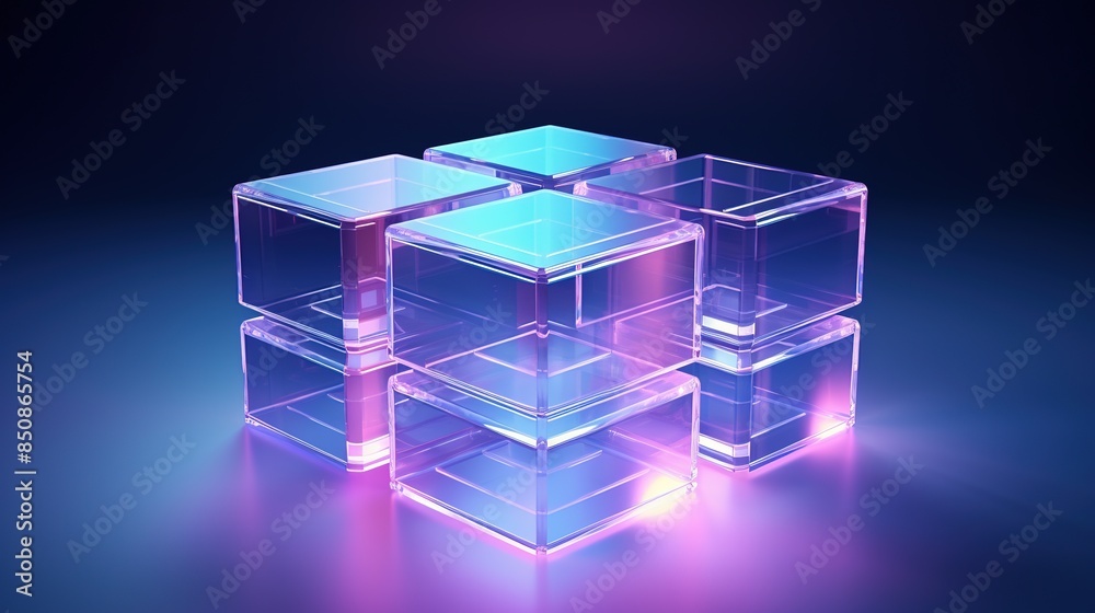 3d holographic abstract cube