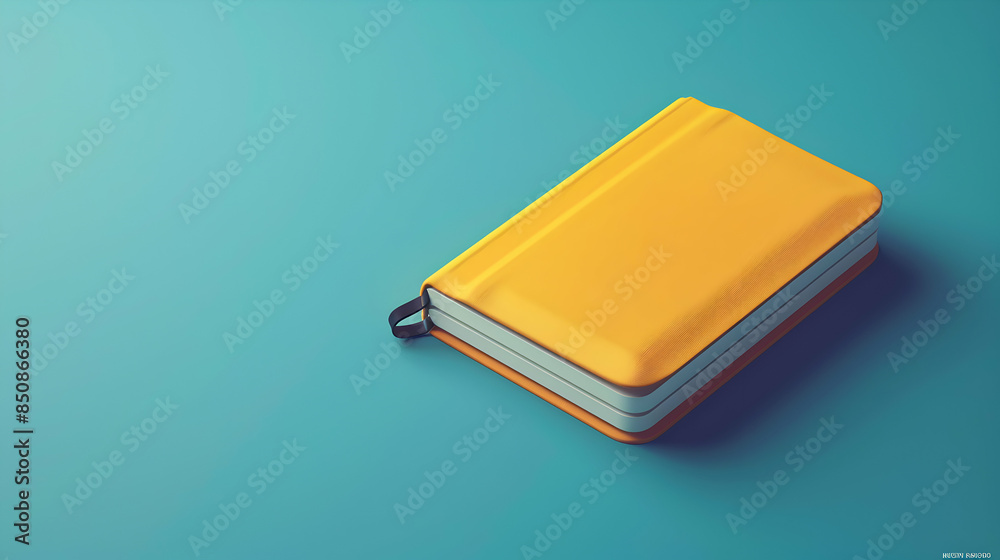 Photo realistic notebook icon with copy space for infographics, conveying task lists, morning plans, and productivity insights visually.