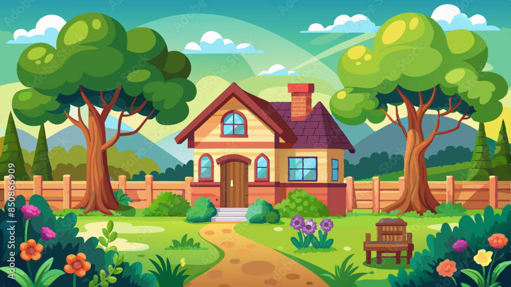 2d-animation-background-including-house-and-garden 2d-animation-background-including-house-and-garden
