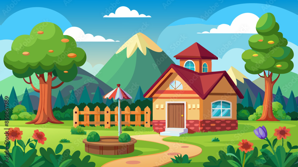 2d-animation-background-including-house-and-garden 2d-animation-background-including-house-and-garden