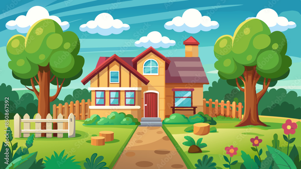 2d-animation-background-including-house-and-garden 2d-animation-background-including-house-and-garden