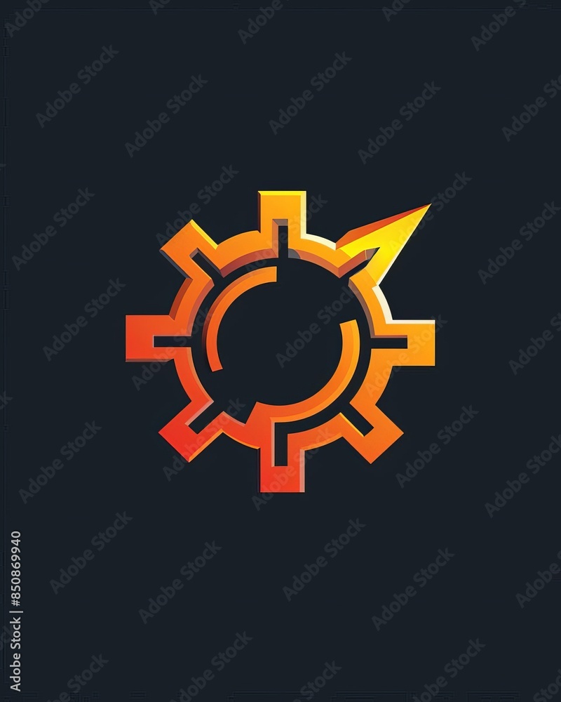 Abstract gear logo design with a lightning bolt, symbolizing speed and innovation. Abstract gear logo design with a lightning bolt, symbolizing speed and innovation.