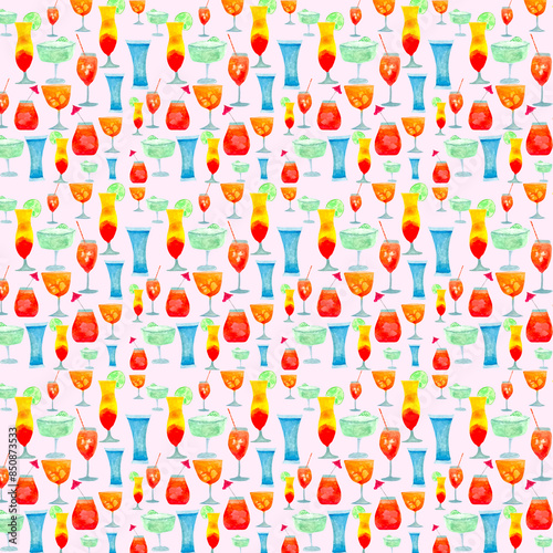 seamless pattern with cocktails