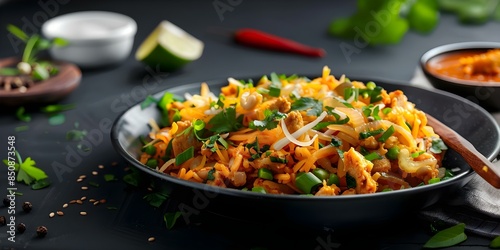 Traditional Asian dish Cheese Kottu on a plate. Concept Cheese Kottu Recipe, Sri Lankan Cuisine, Asian Fusion Dishes, Homemade Comfort Food, Cheesy Delights