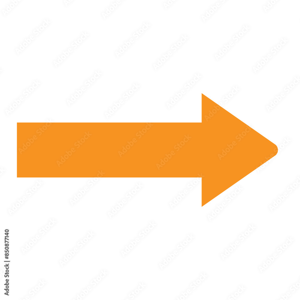 Orange thick arrow icon vector styles isolated on white background. large forward or right pointing solid long arrow icon sketched as vector symbol. Vector illustration. Eps file 6. Orange thick arrow icon vector styles isolated on white background. large forward or right pointing solid long arrow icon sketched as vector symbol. Vector illustration. Eps file 6.