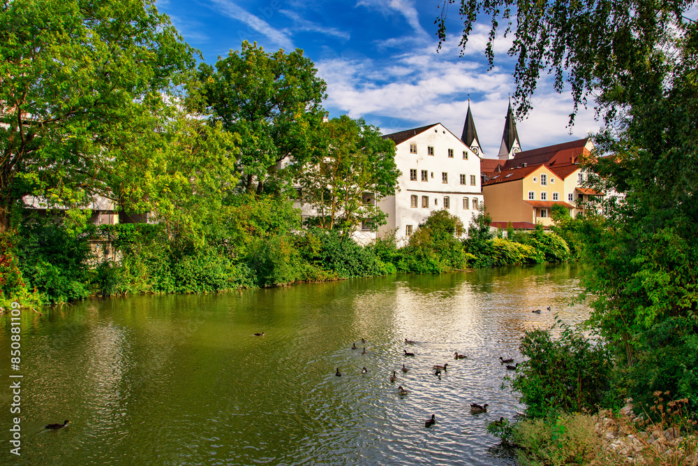 Naklejka premium eichstätt, beautiful summer city view, germany architecture 