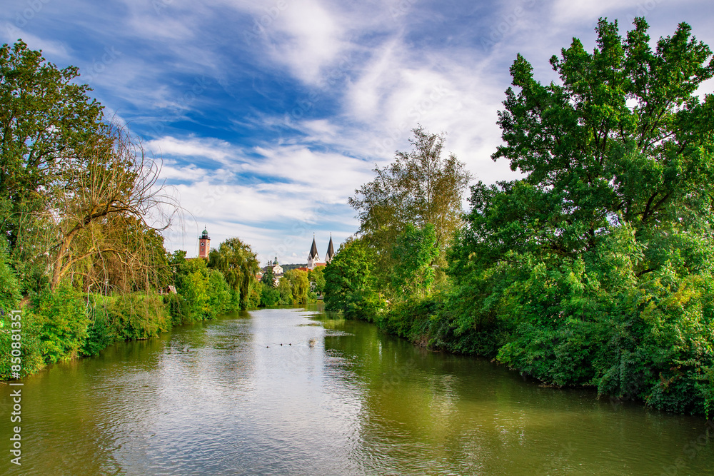 Fototapeta premium eichstätt, beautiful summer city view, germany architecture 