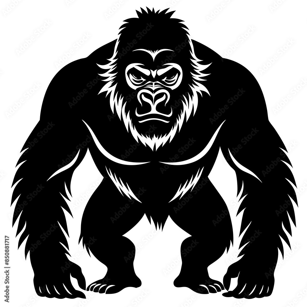 gorilla-animal-silhouette-black-vector-illustratio gorilla-animal-silhouette-black-vector-illustratio