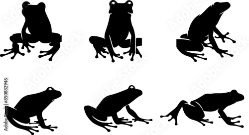 hand-drawn silhouette of a frog