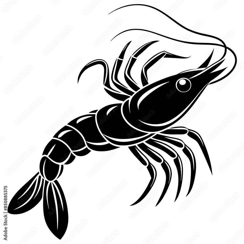 shrimp-silhouette-sea-animal--vector-sketch-illust shrimp-silhouette-sea-animal--vector-sketch-illust