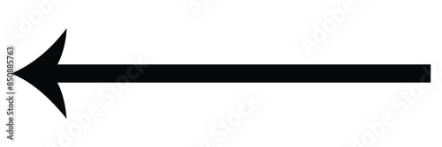 Long left arrow vector icon. Black horizontal double arrow. Vector icon. thick pointer vector icon isolated on white background. Vector illustration. Eps file 47.