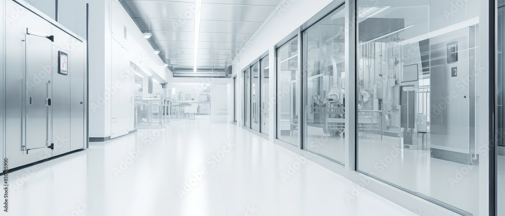 Pristine Sterile Laboratory Facility with Glass Partitions