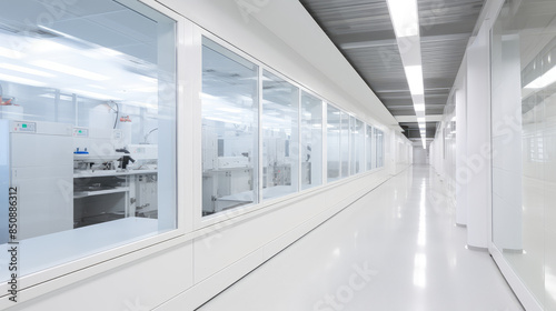 Modern Clean Laboratory Corridor Interior