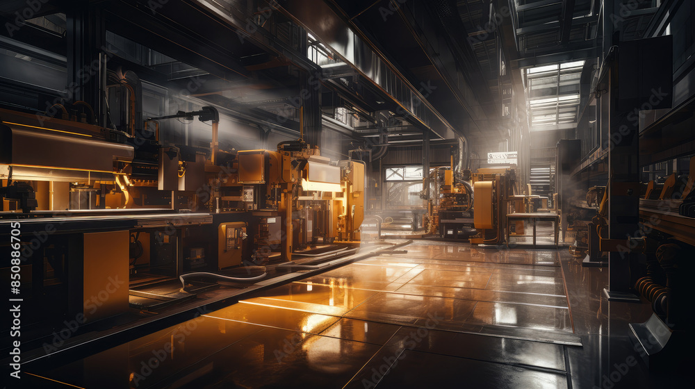 Modern Industrial Factory with Advanced Machinery Modern Industrial Factory with Advanced Machinery