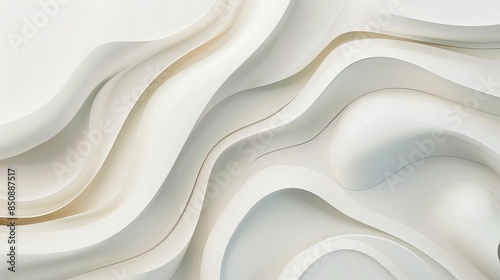 Abstract white waves create a smooth, flowing pattern. Ideal for backgrounds, design, and texture projects.