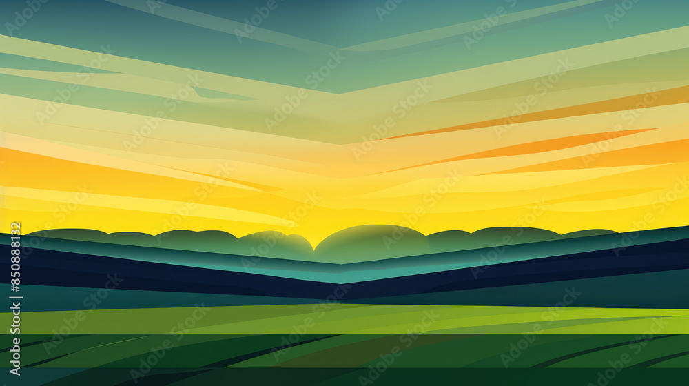 Vibrant Abstract Sunset over Fields Vibrant Abstract Sunset over Fields
