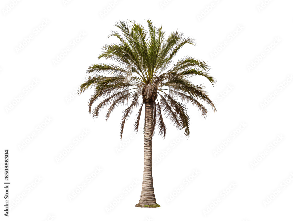 Obraz premium a palm tree with a white background