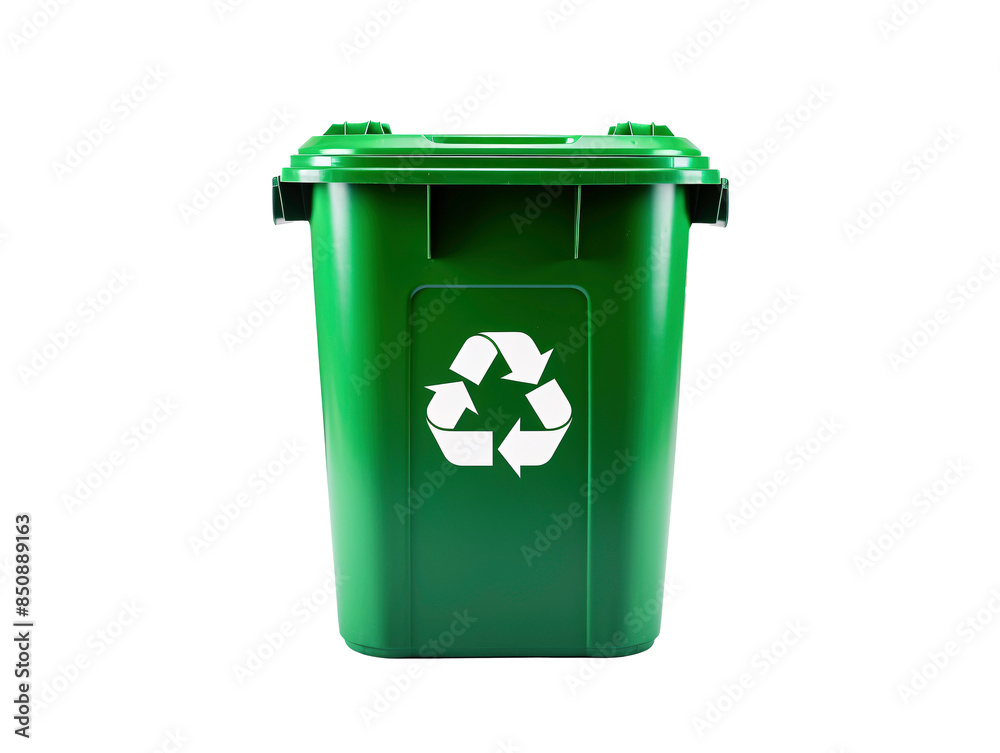 a green recycle bin with a white recycle symbol on it a green recycle bin with a white recycle symbol on it