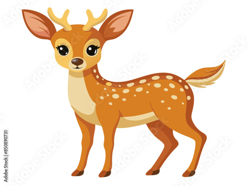 Deer vector illustration, cute animal vector illustration, Deer illustration vector, cute Deer cartoon illustration
