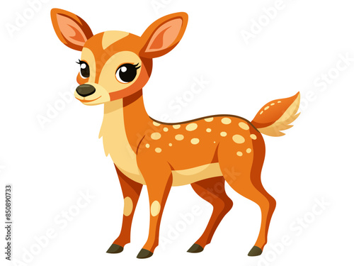 deer vector illustration, cute animal vector illustration, deer illustration vector, cute deer cartoon illustration
