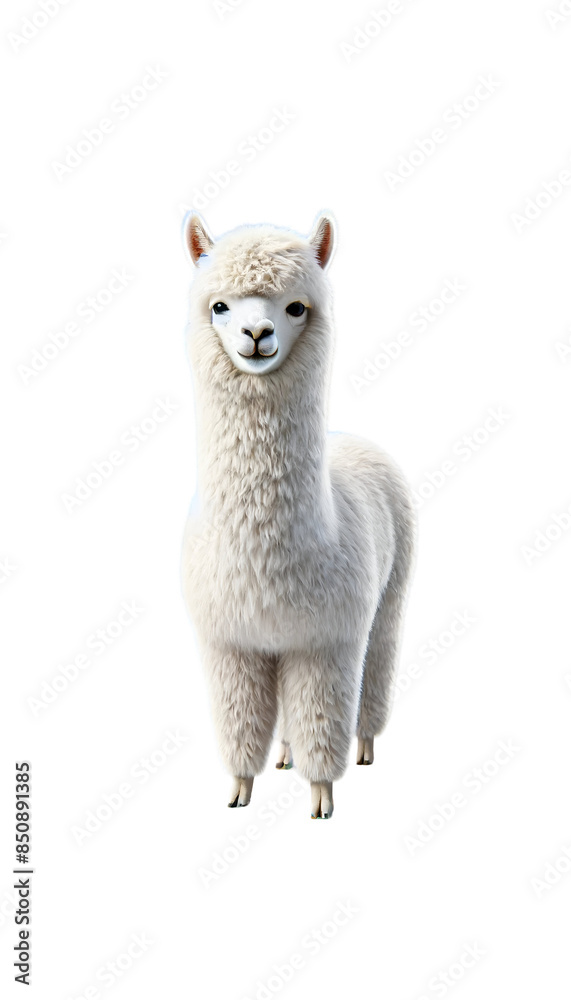 Obraz premium White alpaca standing