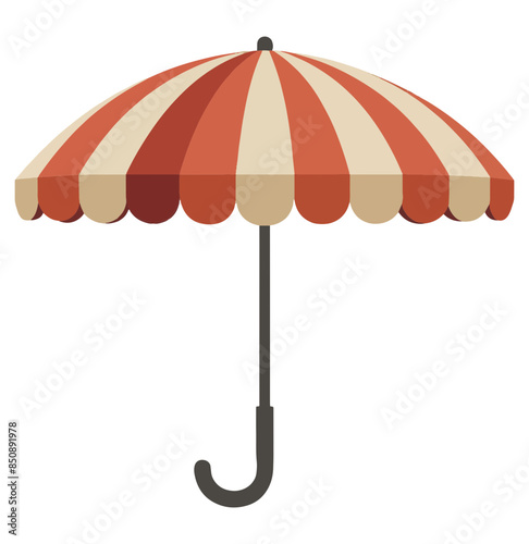 Striped umbrella isolated on transparent background