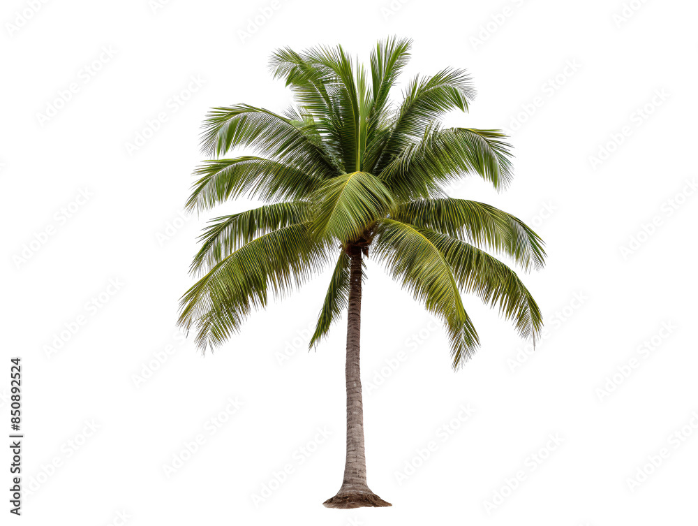 Obraz premium a palm tree with a white background