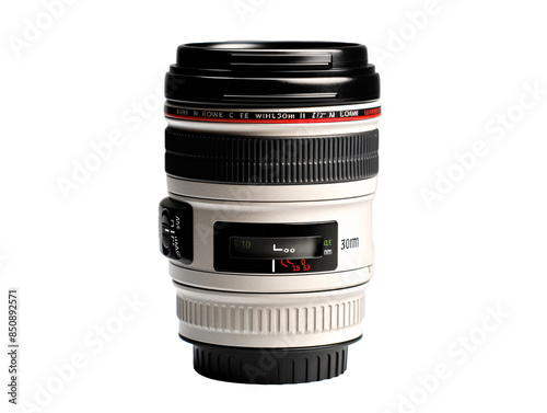 a camera lens with a white background photo