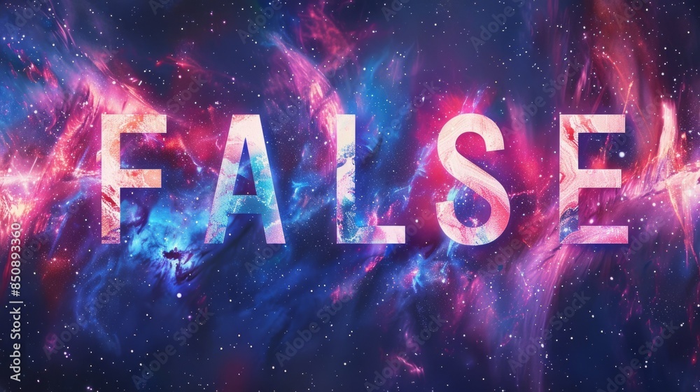 Fototapeta premium Galaxy Fake and Misinformation concept art poster.