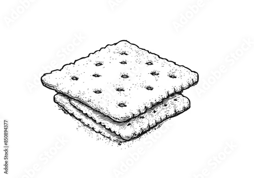 Cracker. crispy, Vector Illustration. 