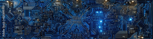 Intricate Blue Circuit Board Technology Background