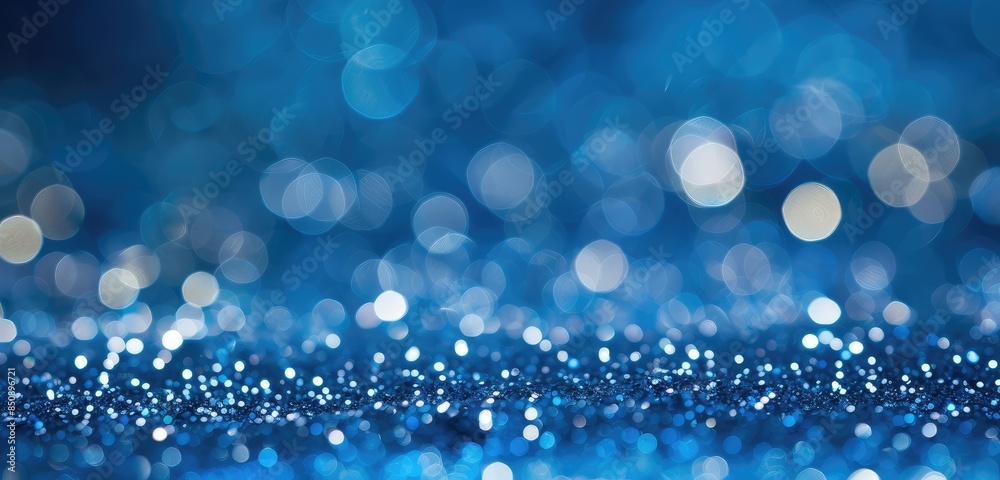 Sparkling Blue Bokeh Background for Festive Design Sparkling Blue Bokeh Background for Festive Design