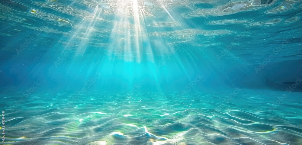 Fototapeta premium Sunrays Beaming Through Tranquil Ocean Waters